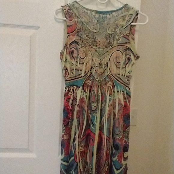 b friends Sleeveless beaded/smocked dress Size S - Picture 2 of 5